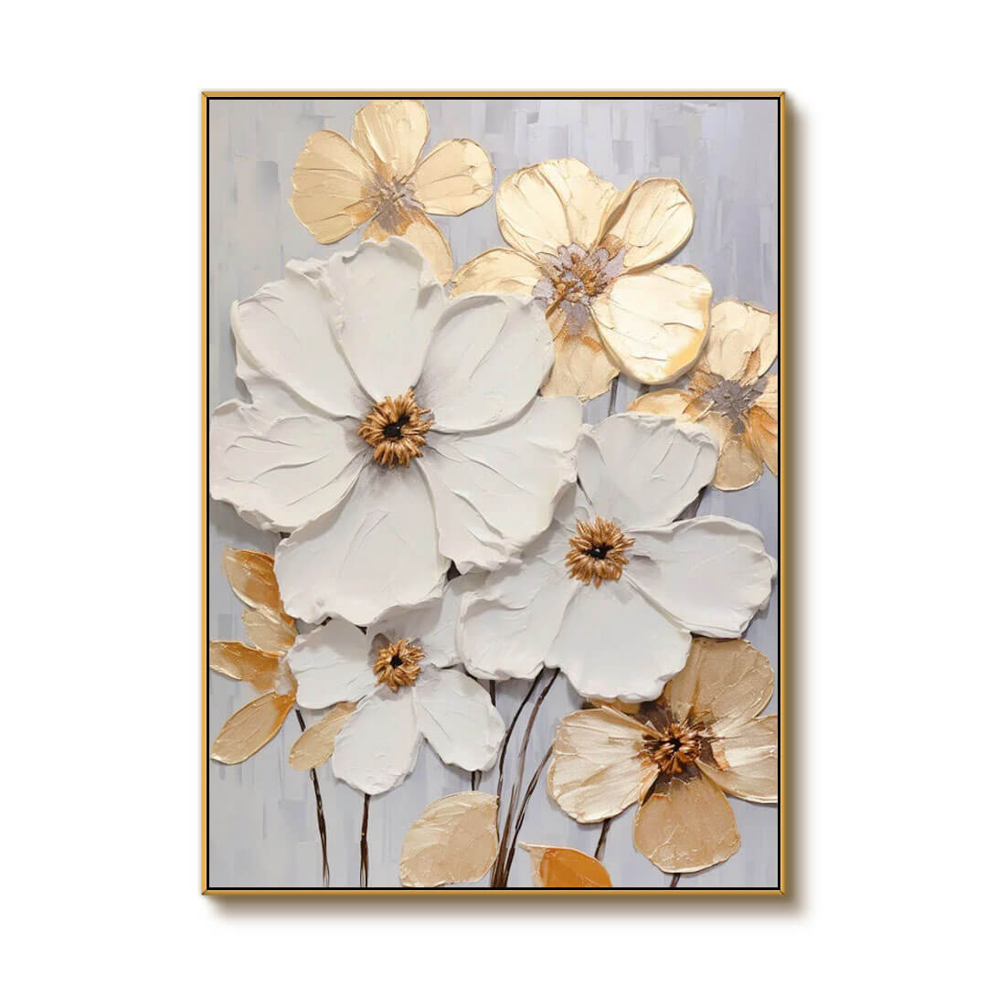 Elegant 3D Flower Canvas Art | Contemporary Floral Decor #AA 032