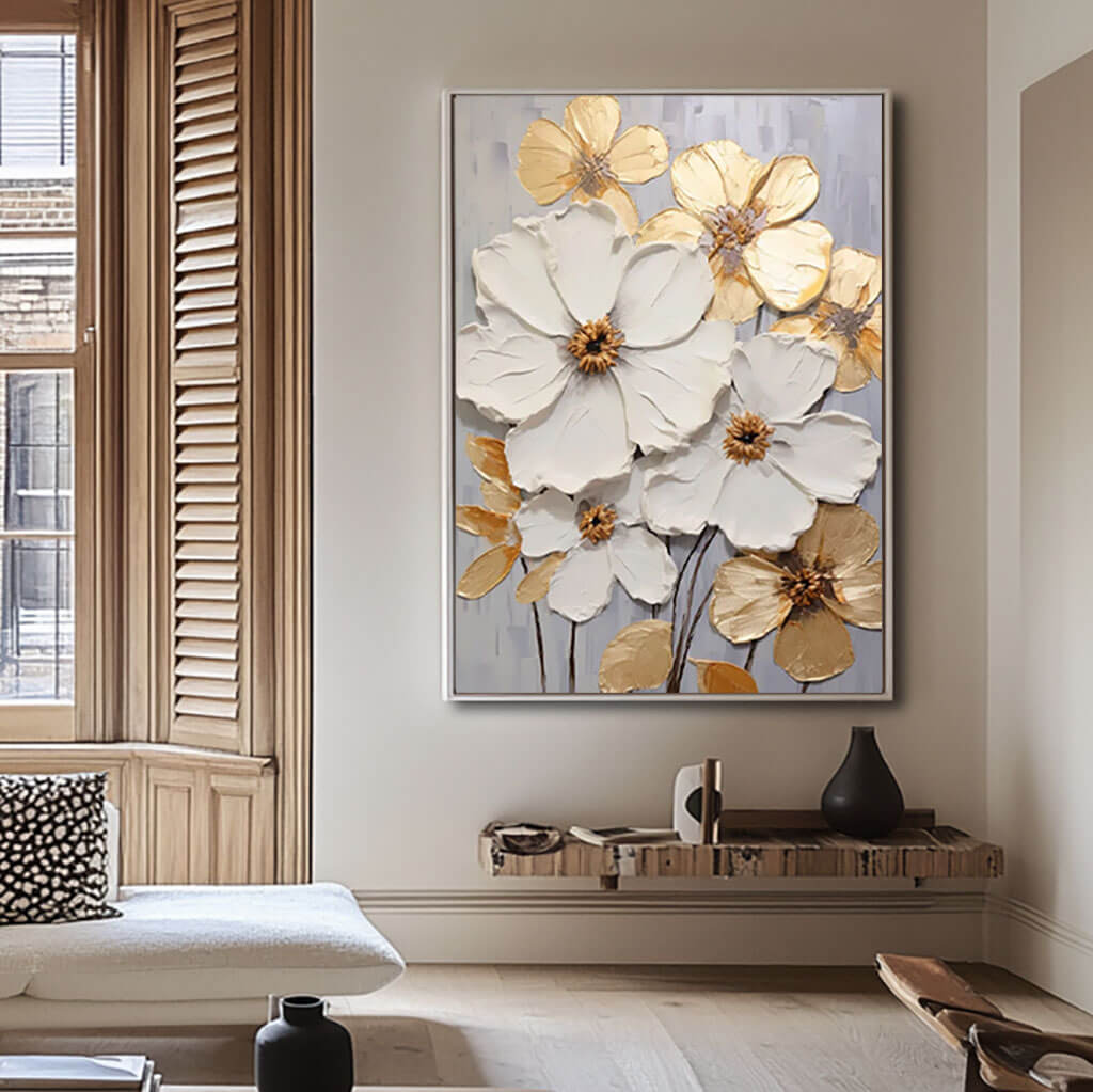 Elegant 3D Flower Canvas Art | Contemporary Floral Decor #AA 032