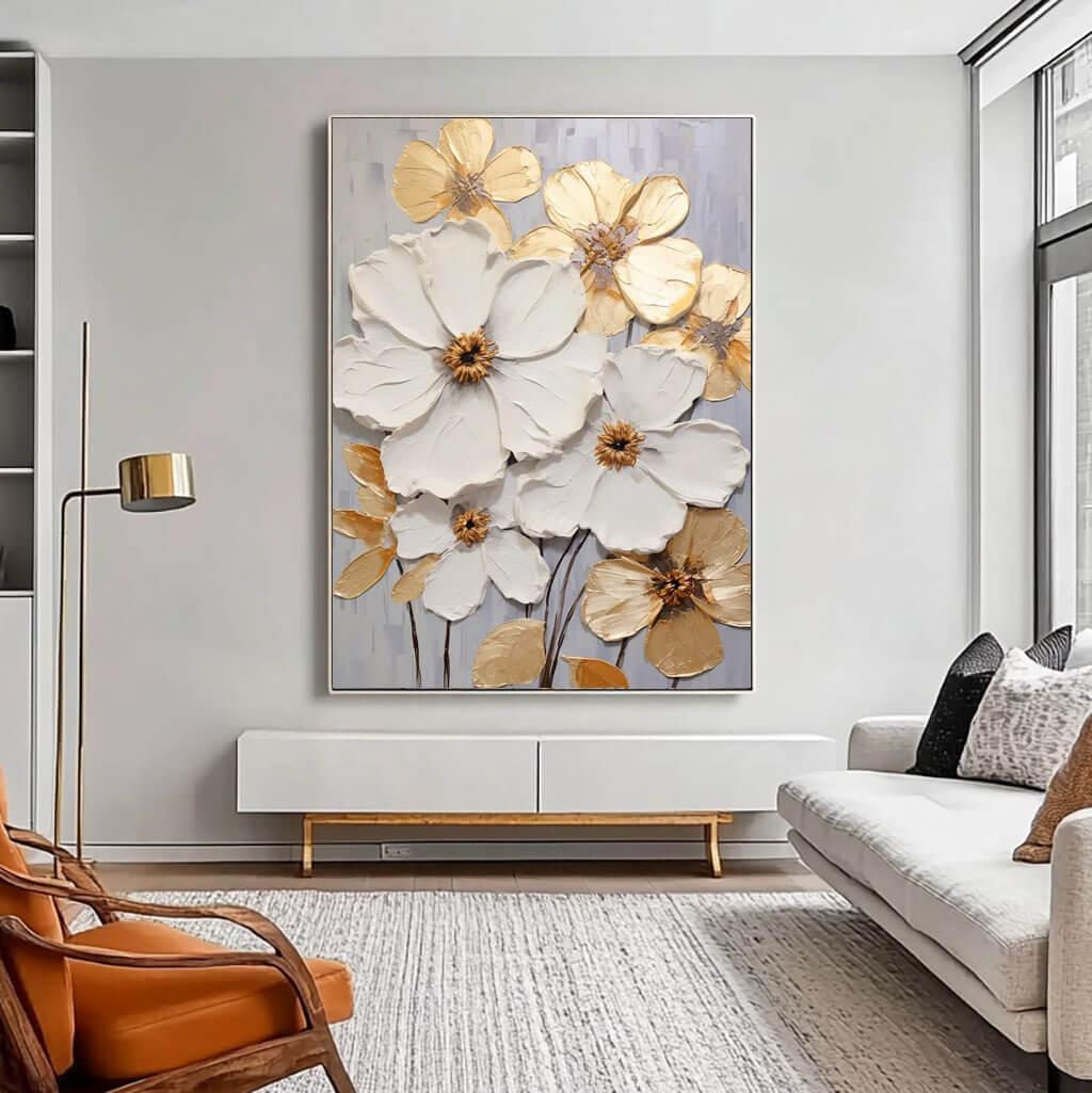 Elegant 3D Flower Canvas Art | Contemporary Floral Decor #AA 032