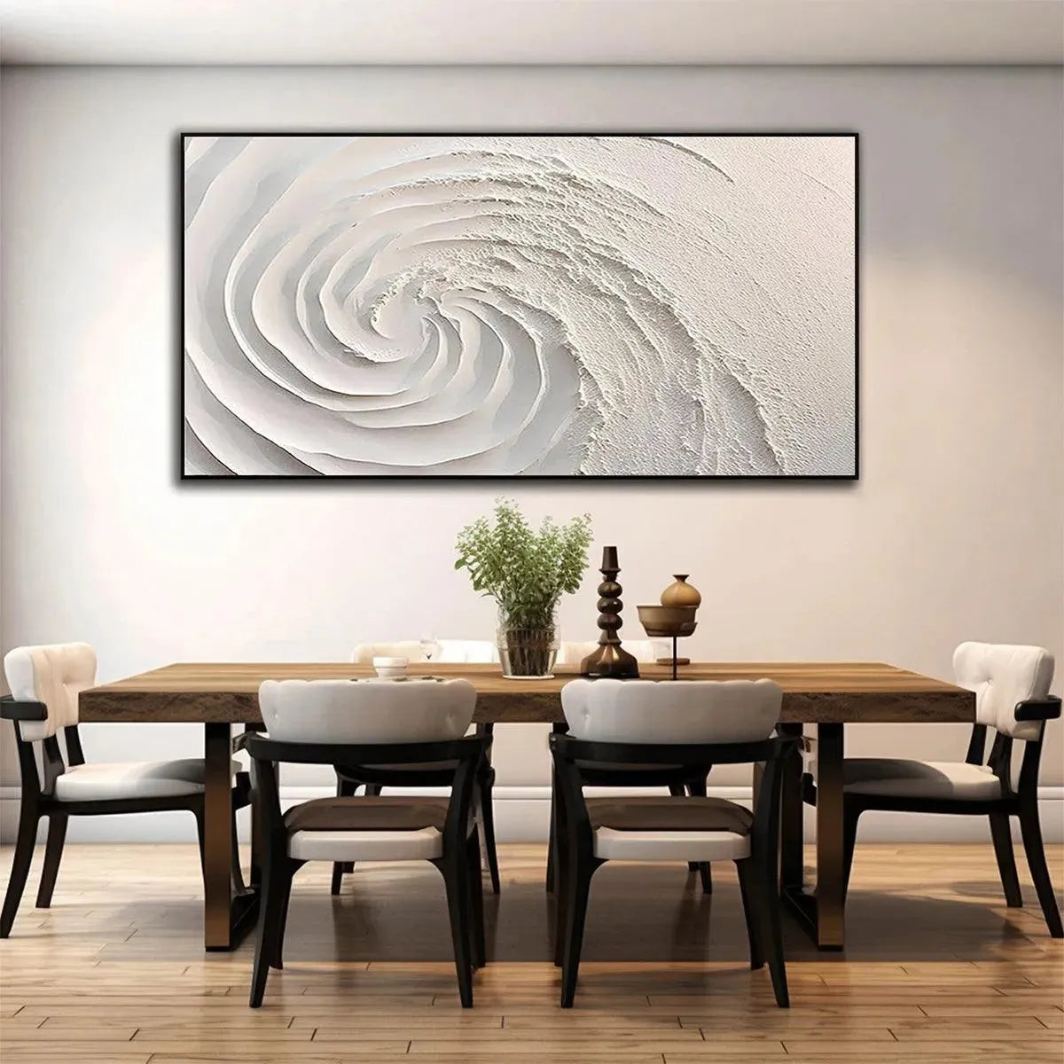 3D White Plaster Art | Minimalist Sculptural Painting #AA 476