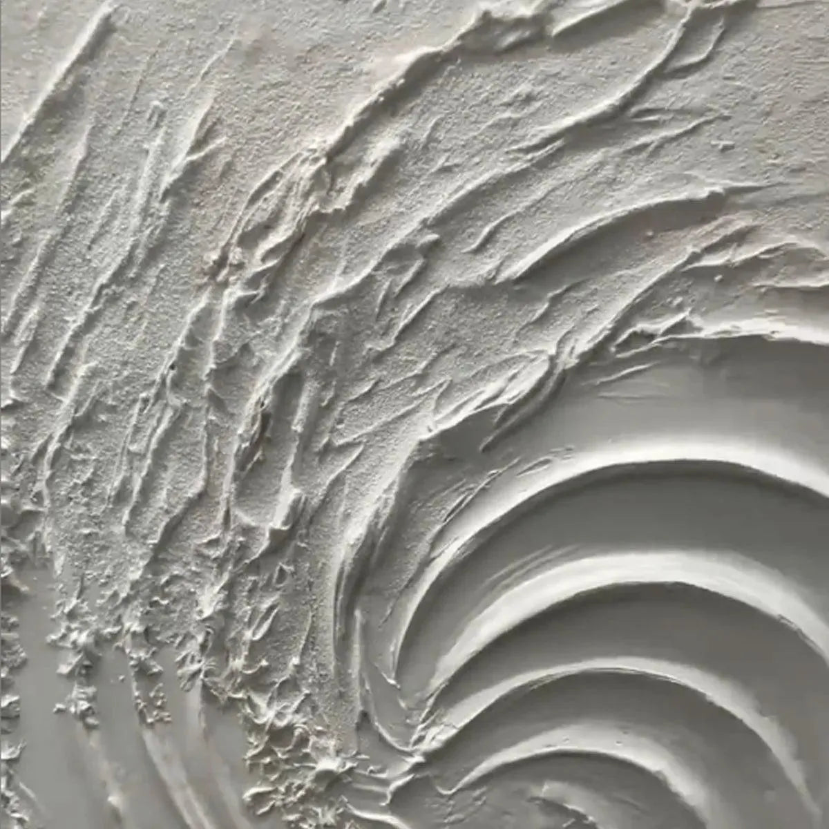 3D White Plaster Art | Minimalist Sculptural Painting #AA 476