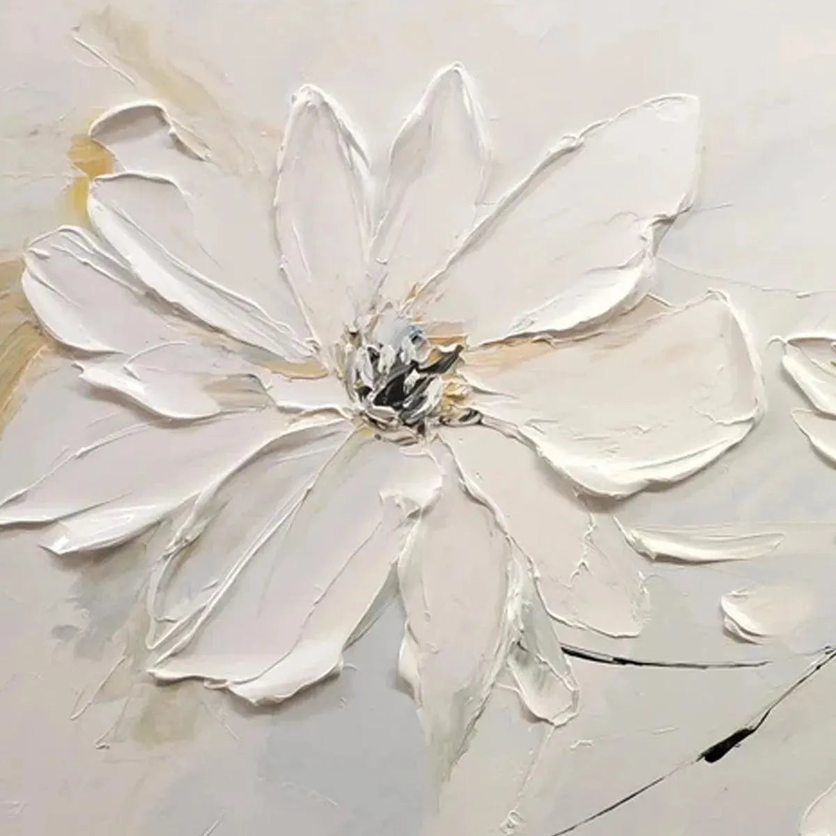 Serene White Floral Painting | Calming Abstract Wall Art #AA 175