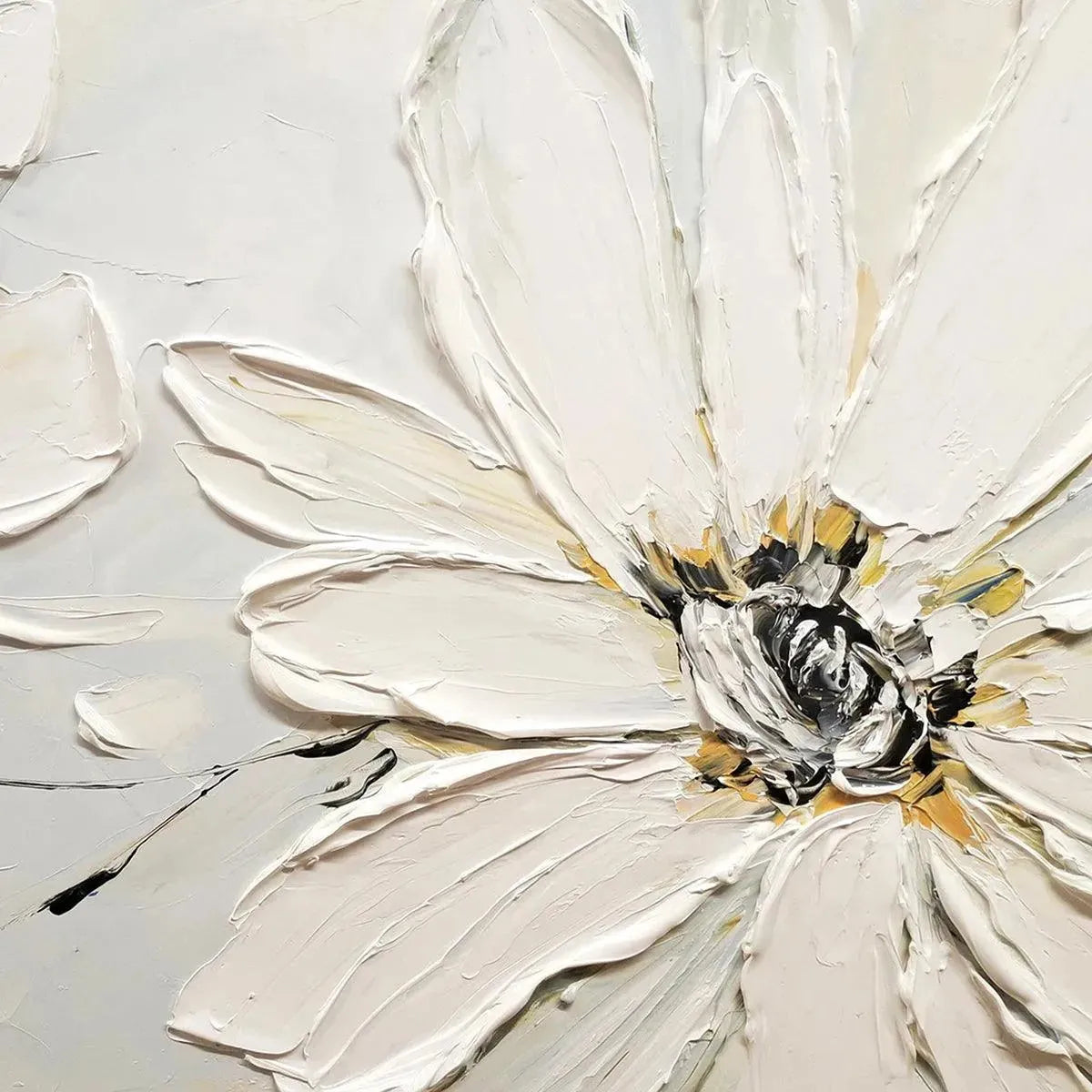 Serene White Floral Painting | Calming Abstract Wall Art #AA 175
