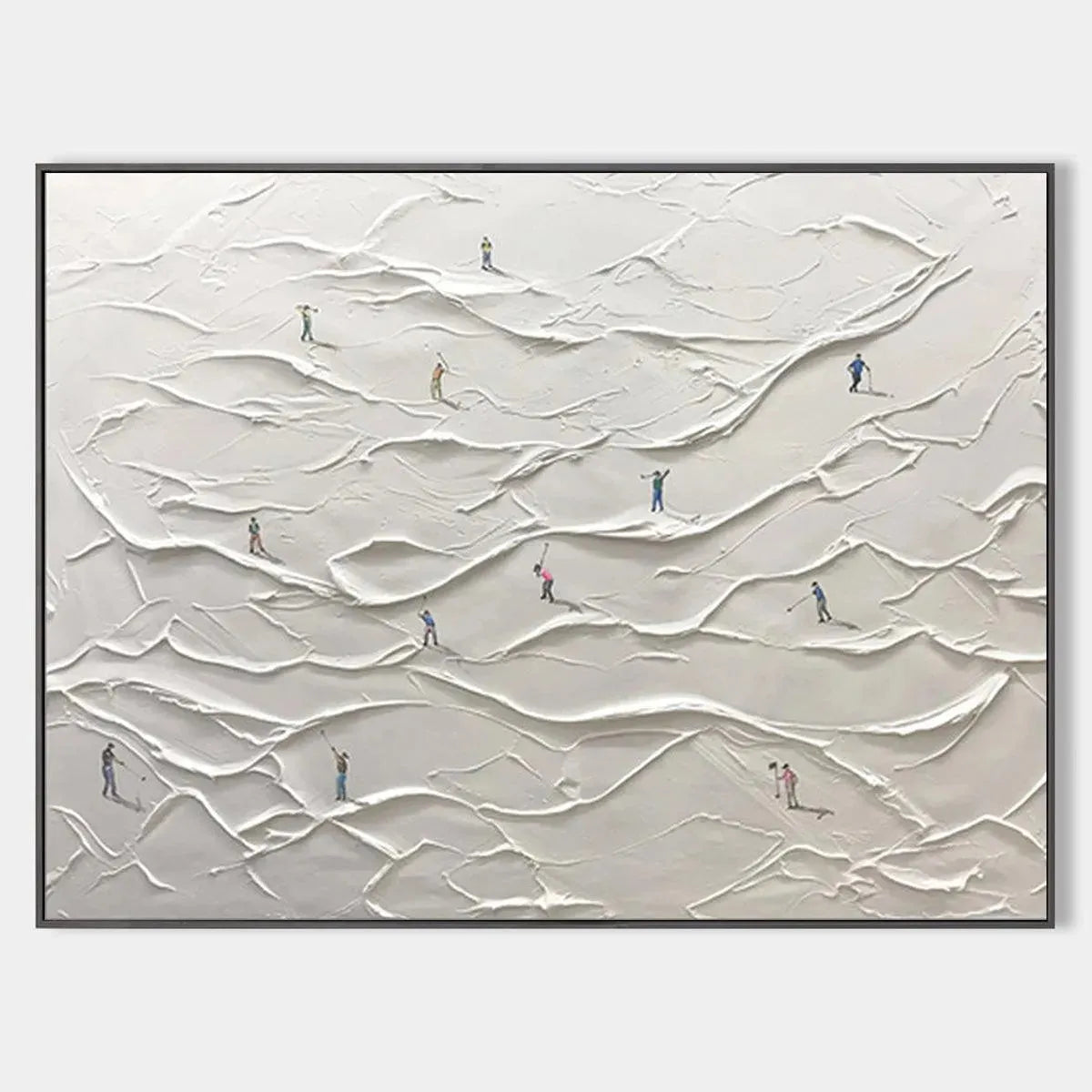 Abstract Sand Dunes Golf Art | Textured Landscape Painting #AA 238