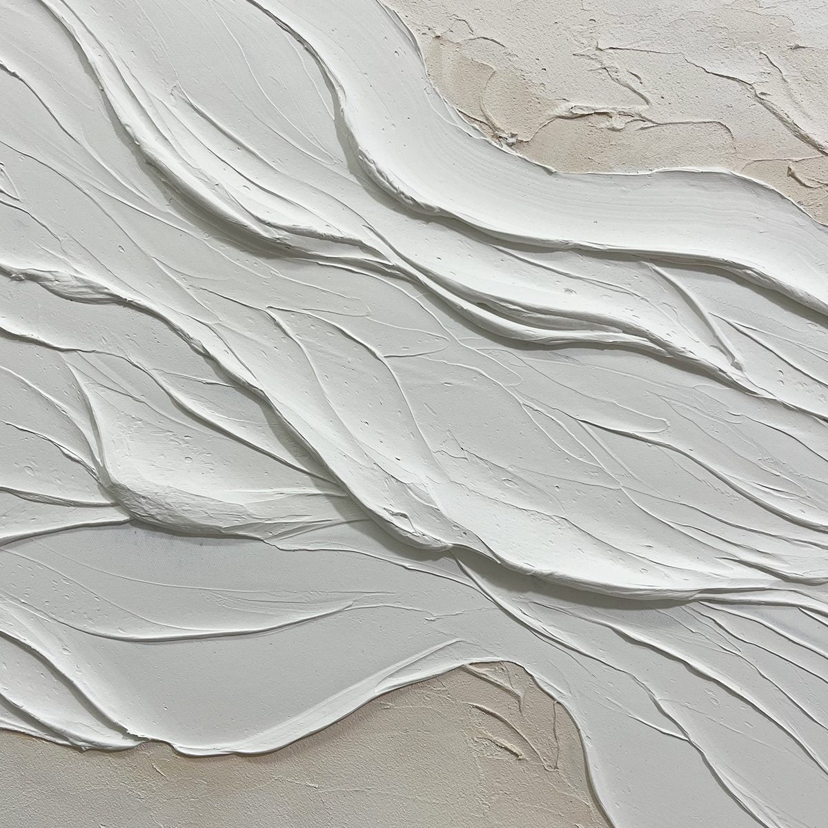 Cream and White Textured Canvas | Warm Neutral Wall Art #AA 457