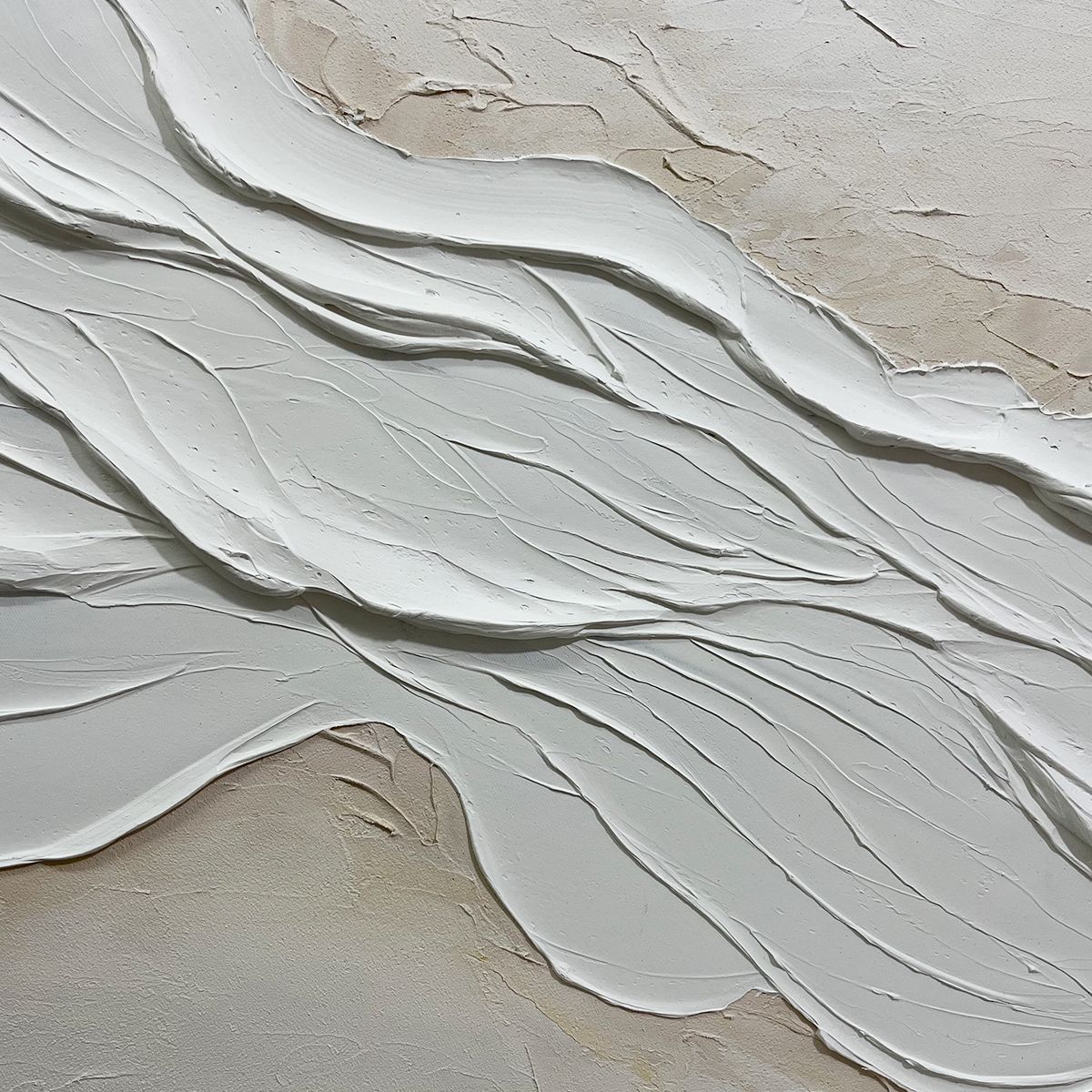 Cream and White Textured Canvas | Warm Neutral Wall Art #AA 457