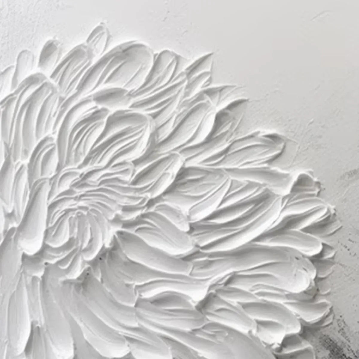 Large Black & White Floral Art | Impasto Canvas #ZZ 237