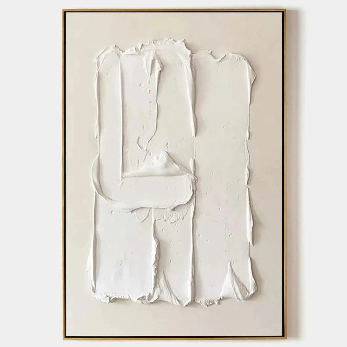 3D White Plaster Art | Minimalist Sculptural Painting #AA 466