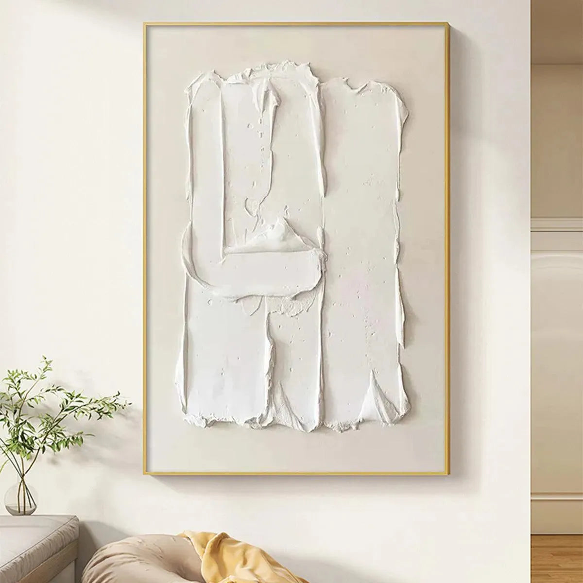 Wabi-Sabi Textured Wall Art | White Minimalist Decor