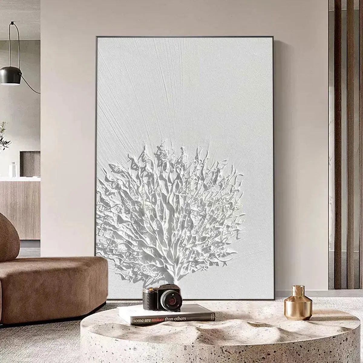 Sculptural Tree of Life Art | Modern 3D White Painting