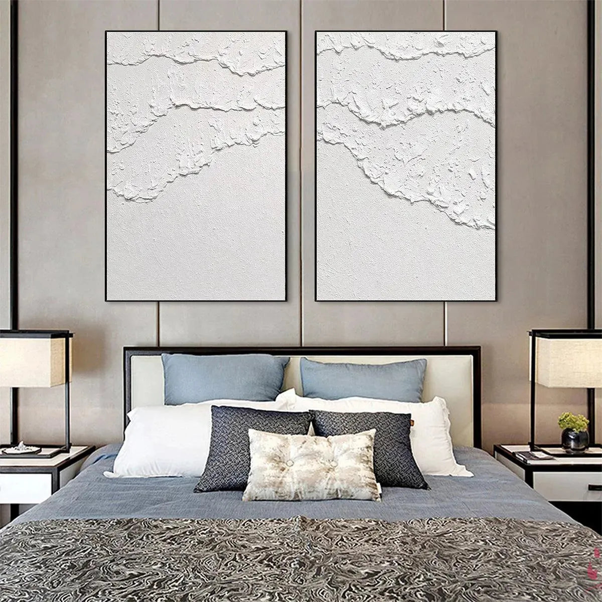 Minimalist 3D Wall Art Set of 2 | Textured Diptych #AA 475