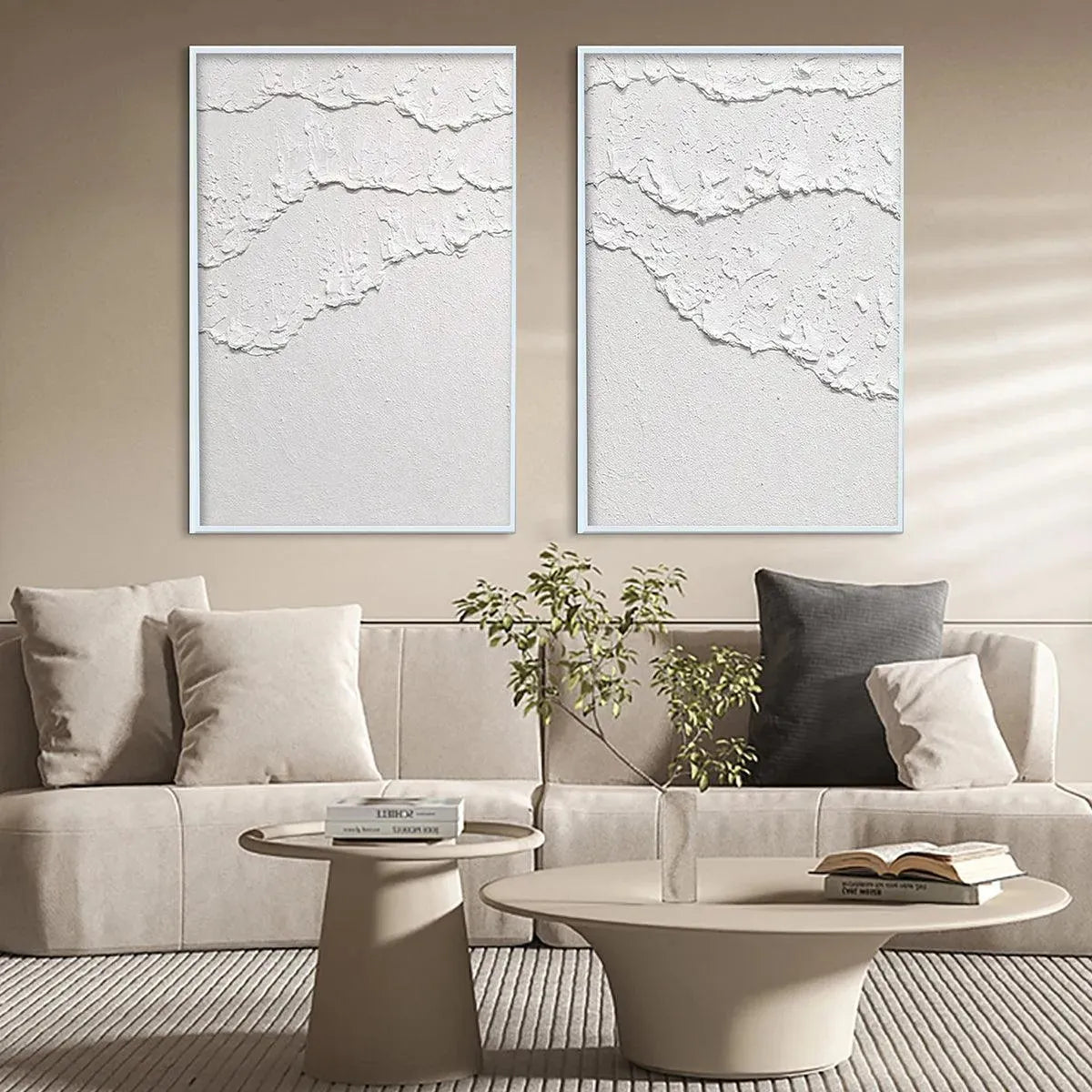 Minimalist 3D Wall Art Set of 2 | Textured Diptych #AA 475