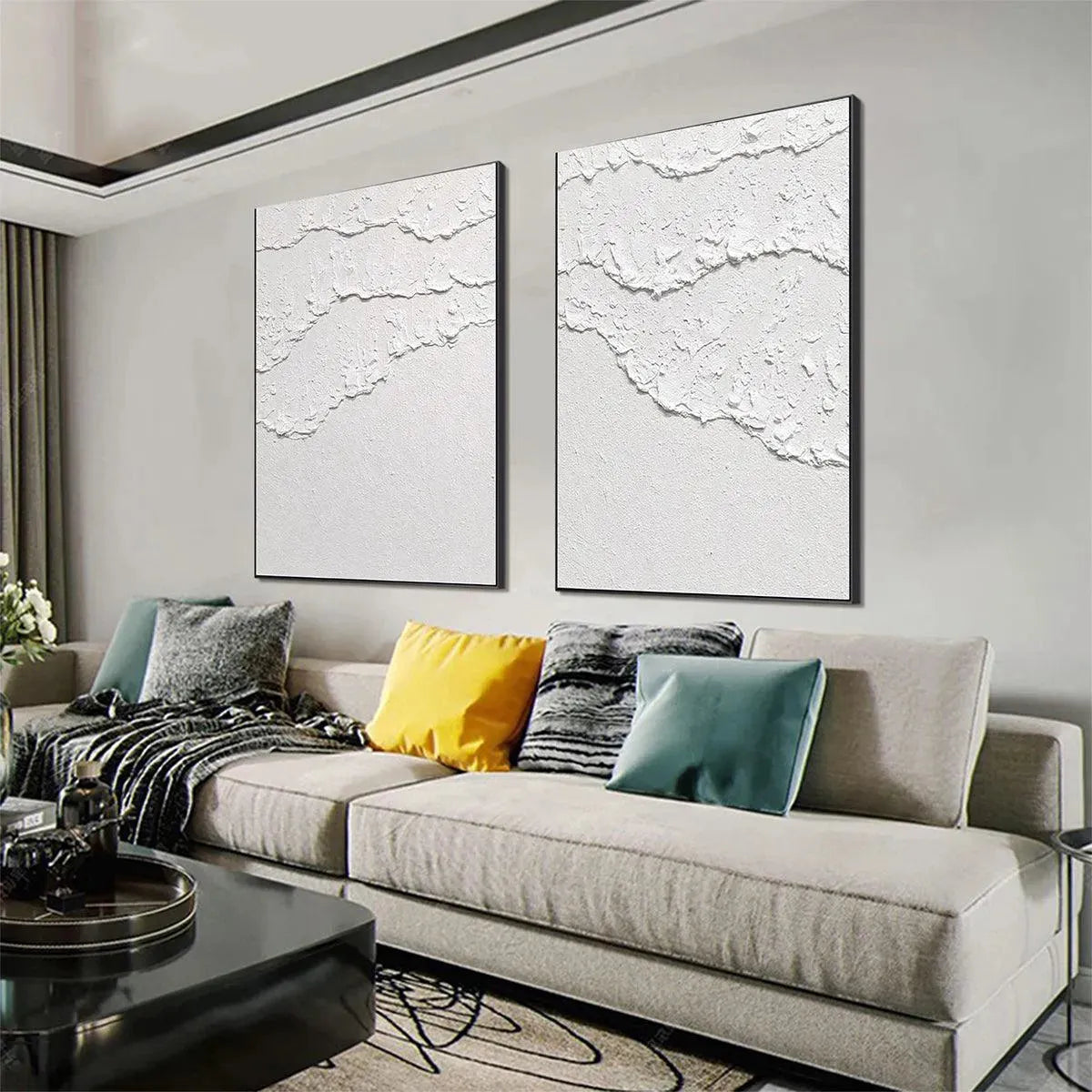 Minimalist 3D Wall Art Set of 2 | Textured Diptych #AA 475