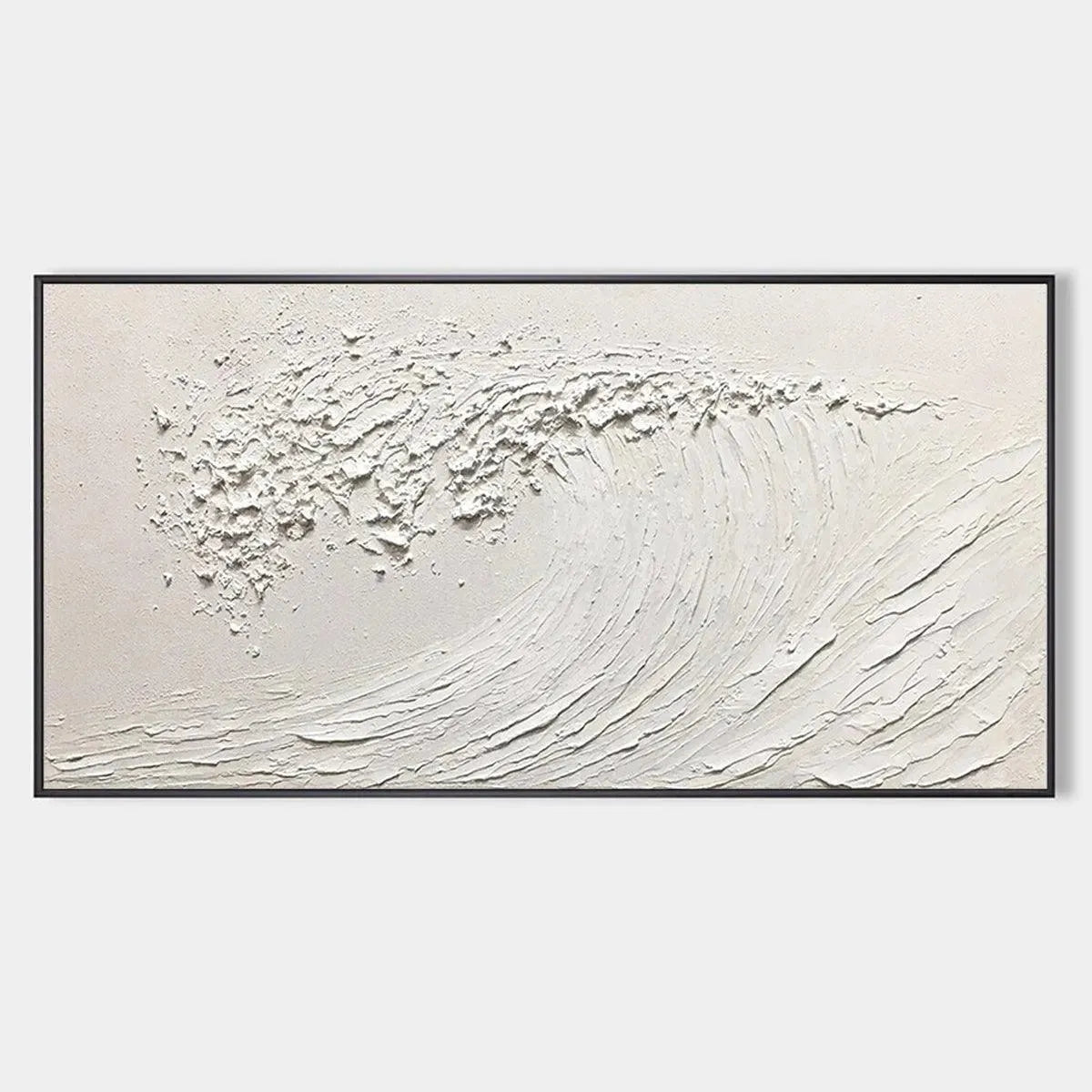 ナル白い波 Minimalist Textured Wave Art | Original White Ocean Painting #ZZ 254