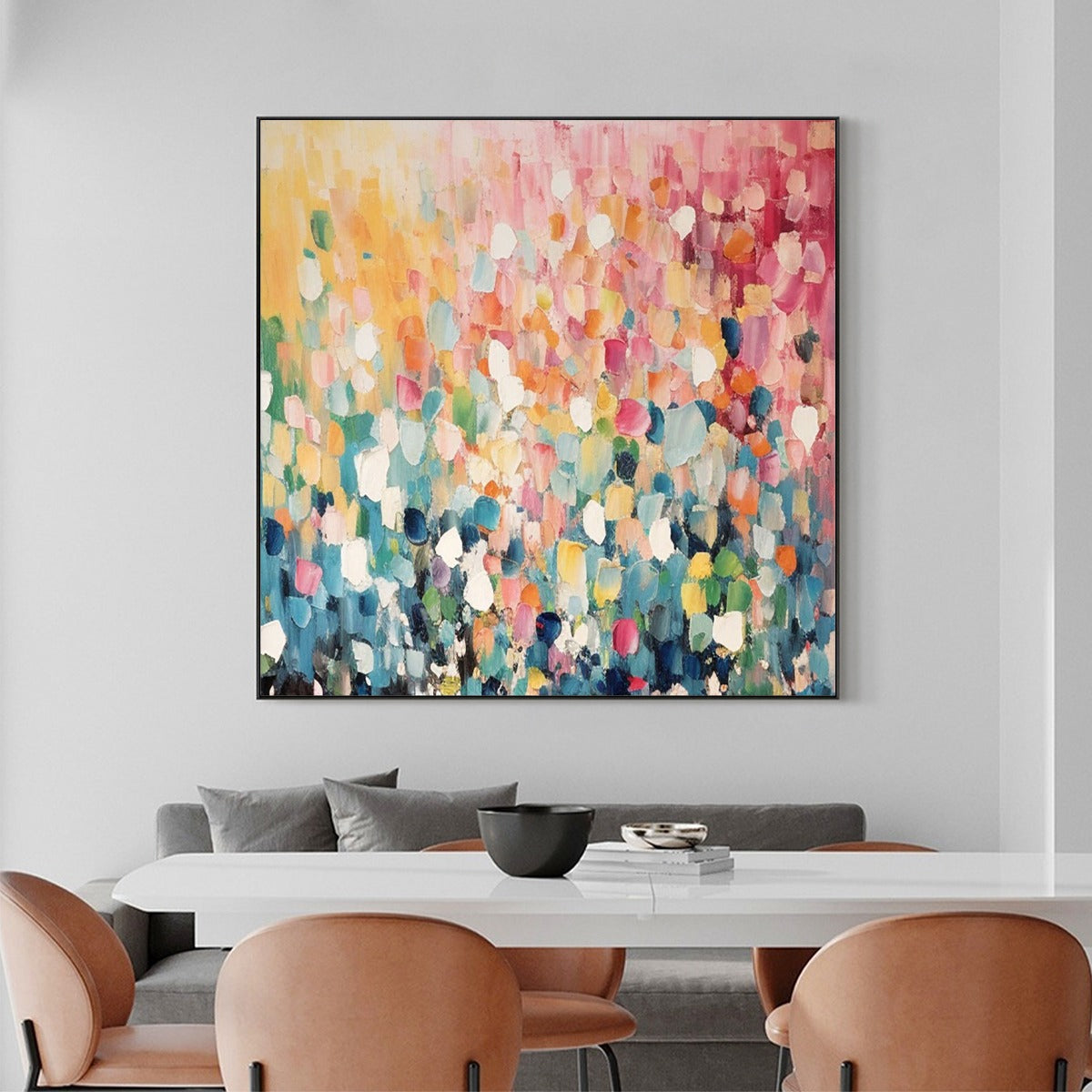 Colorful Abstract Flower Field | Modern Wall Art