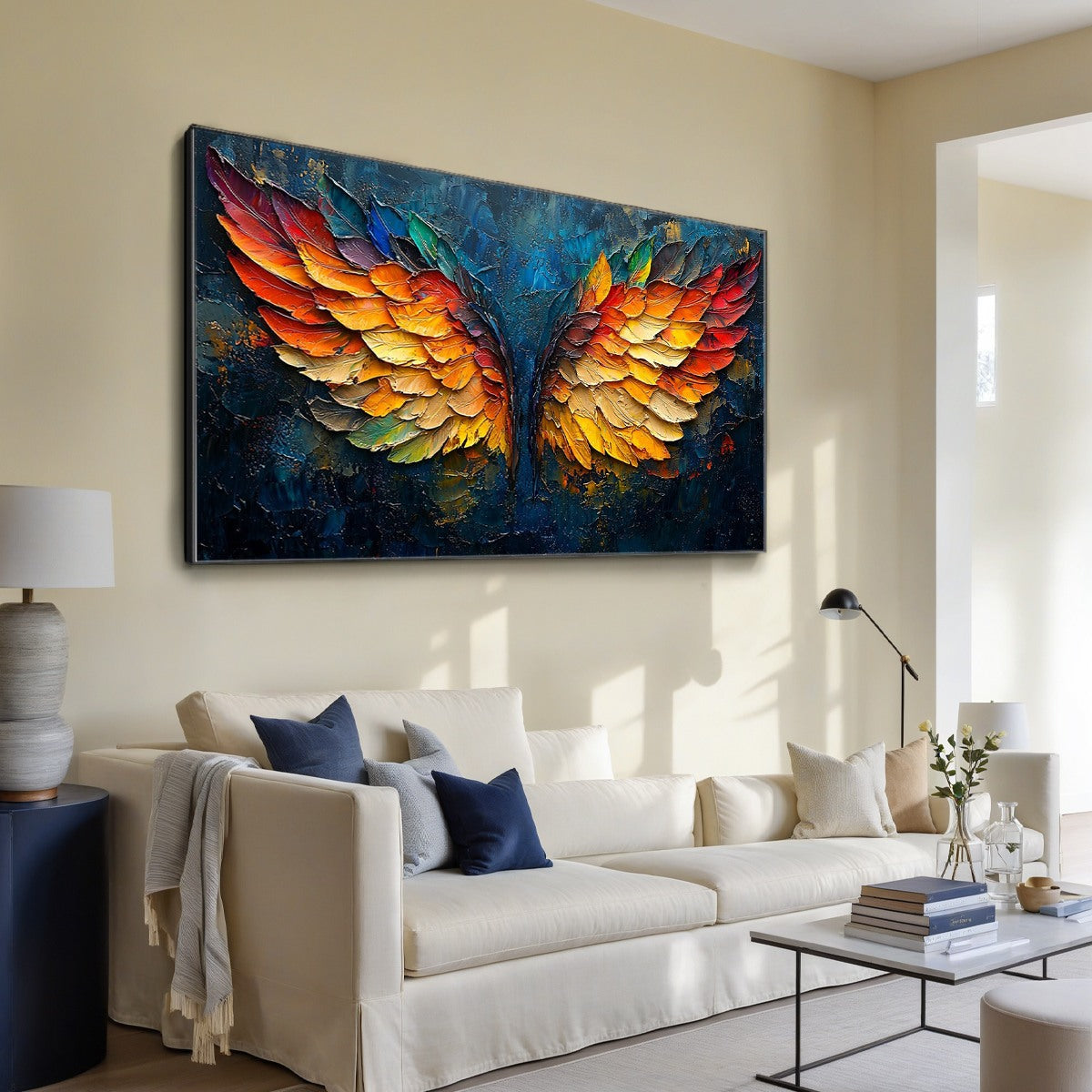 Abstract Phoenix Wings Painting | Fire and Ice Textured Art #AA 182