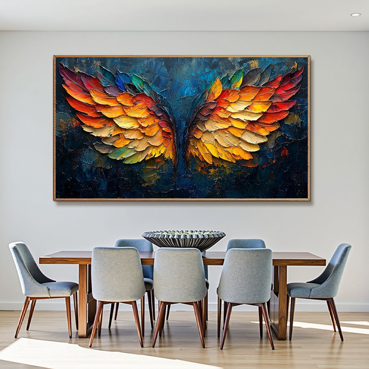 Vibrant Wings on Dark Canvas | High Contrast Abstract Art