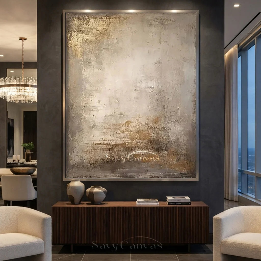 Wabi Sabi Textured Wall Art | Large Vertical Neutral Abstract Canvas #ZZ 109