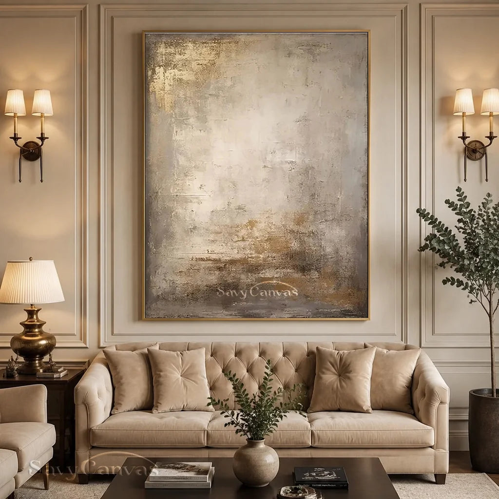 Wabi Sabi Textured Wall Art | Large Vertical Neutral Abstract Canvas #ZZ 109