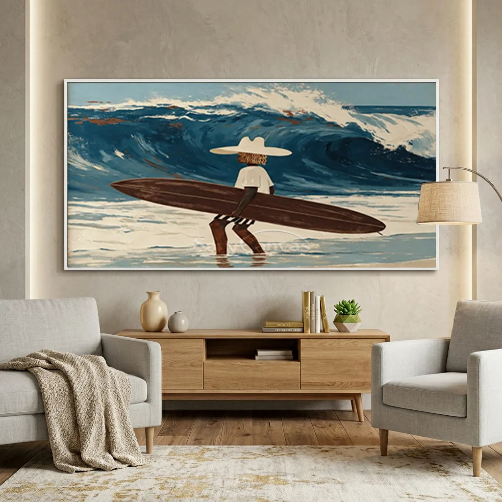 Expressionist Surfer Wave Art | Handmade Canvas #SS 367