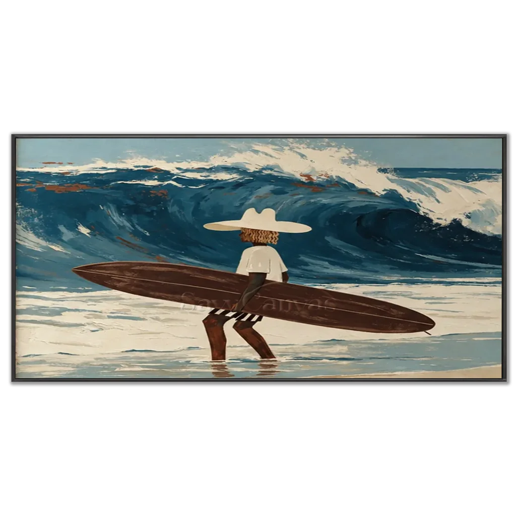 Expressionist Surfer Wave Art | Handmade Canvas #SS 367