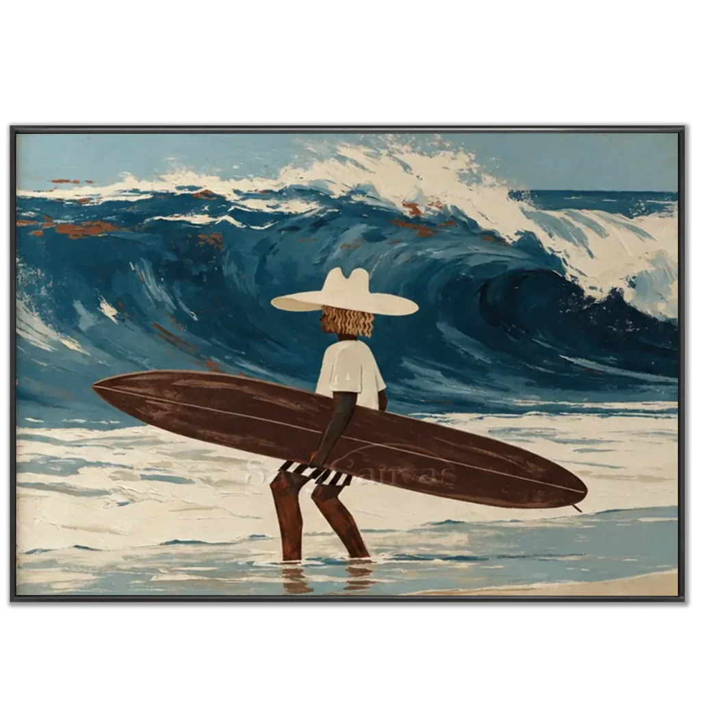 Expressionist Surfer Wave Art | Handmade Canvas #SS 367