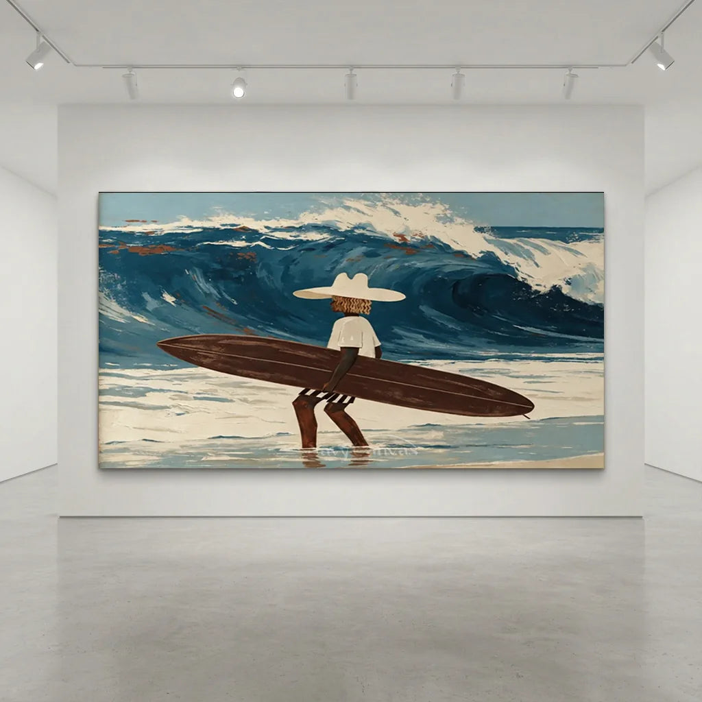 Expressionist Surfer Wave Art | Handmade Canvas #SS 367