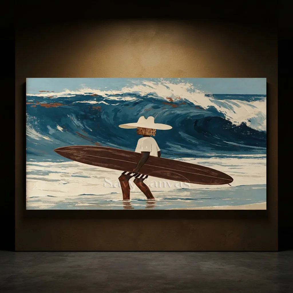 Expressionist Surfer Wave Art | Handmade Canvas #SS 367