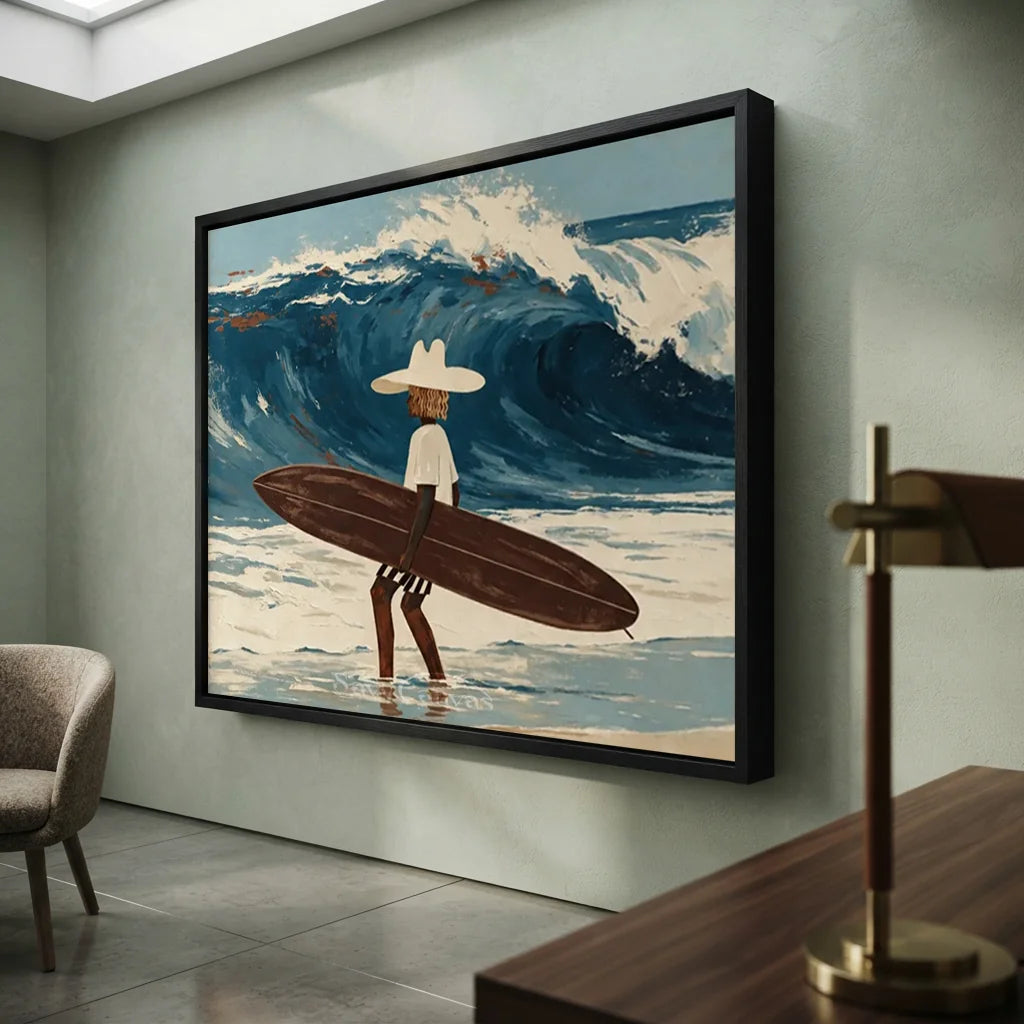 Expressionist Surfer Wave Art | Handmade Canvas #SS 367