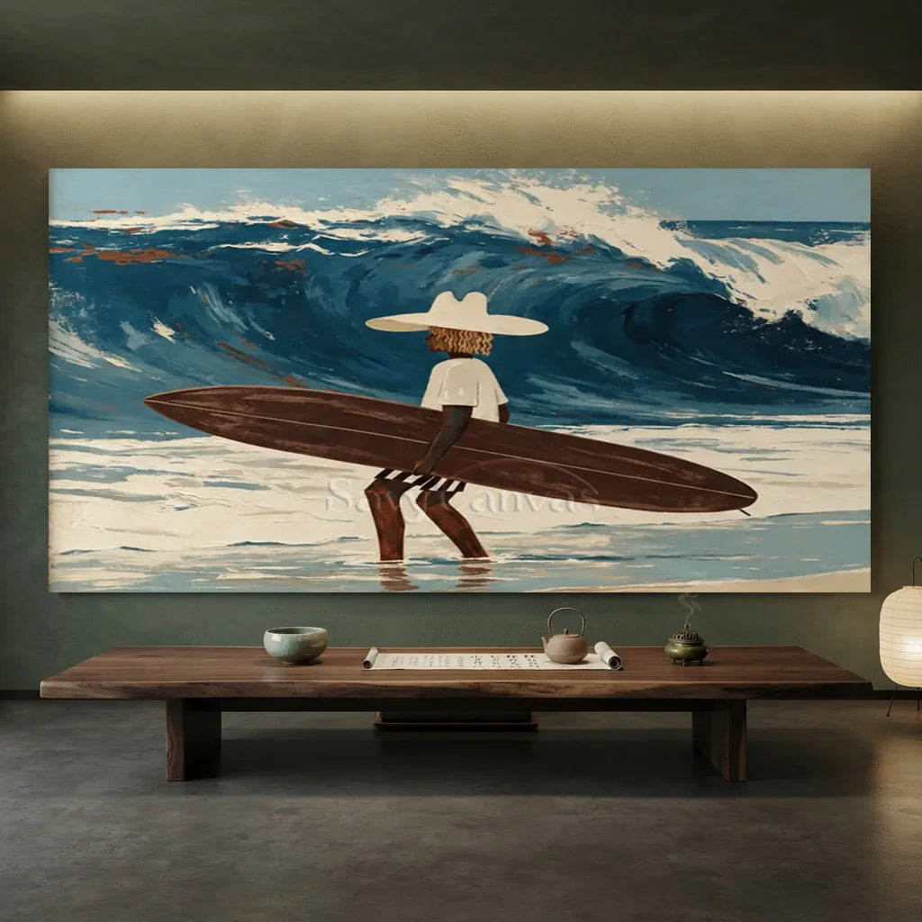 Expressionist Surfer Wave Art | Handmade Canvas #SS 367