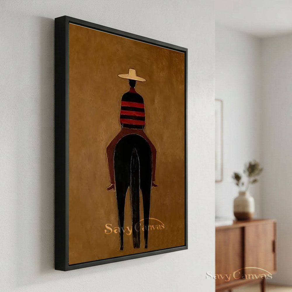 Western Retro Style Cowboy & Horse Canvas Art #SS 257