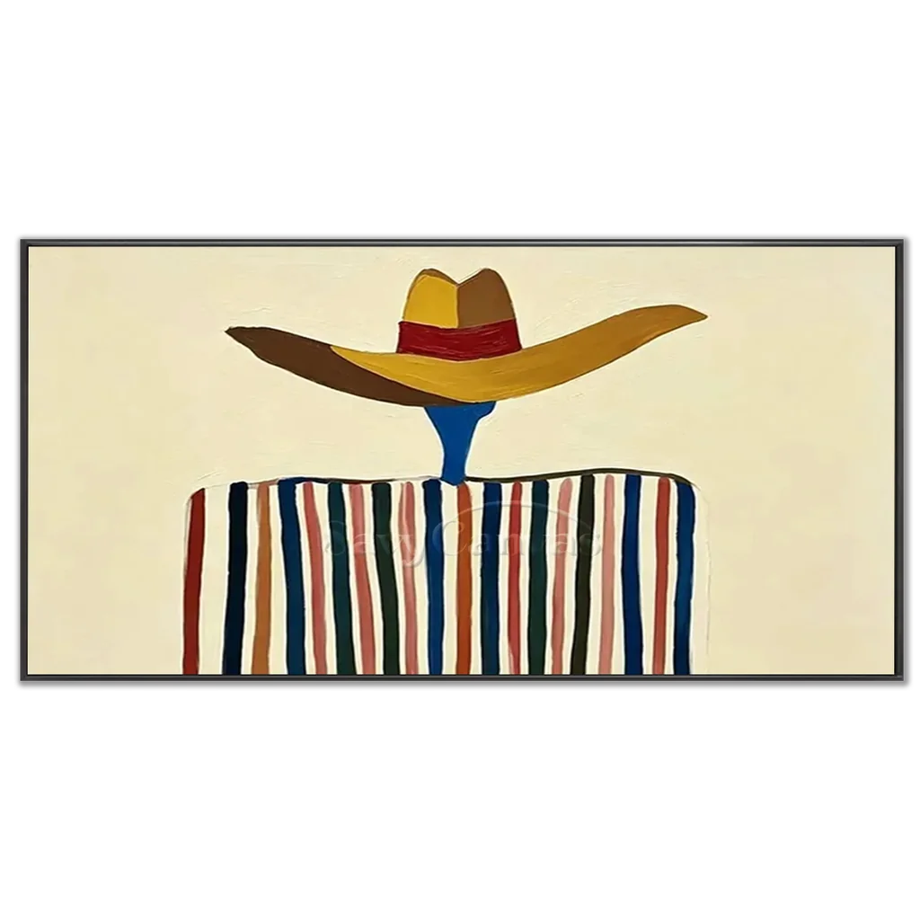 Striped Poncho Cowboy Oil Painting #SS 369