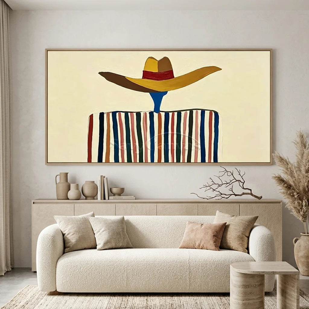 Striped Poncho Cowboy Oil Painting #SS 369