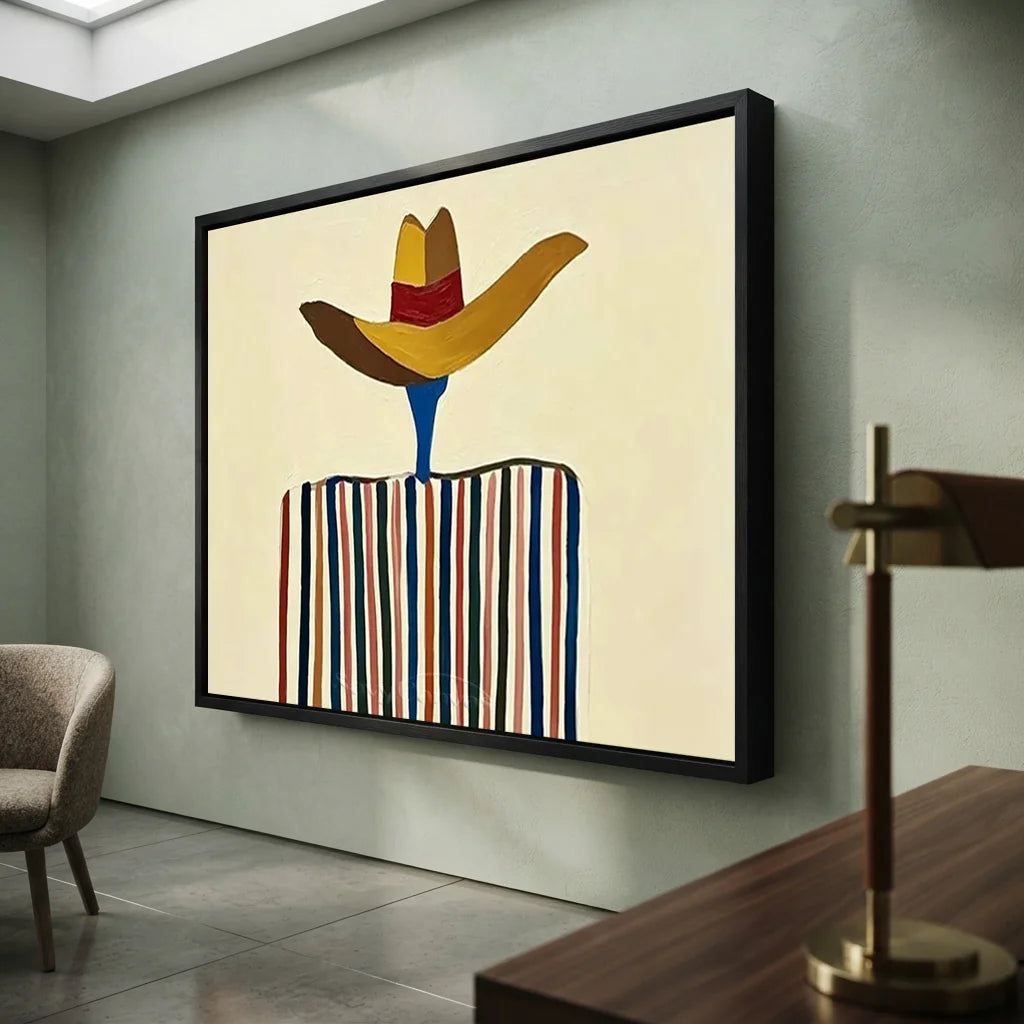 Striped Poncho Cowboy Oil Painting #SS 369