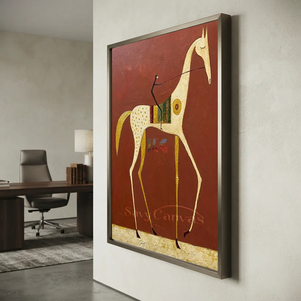 Handmade Expressionist Western Horse Oil Painting #SS 345