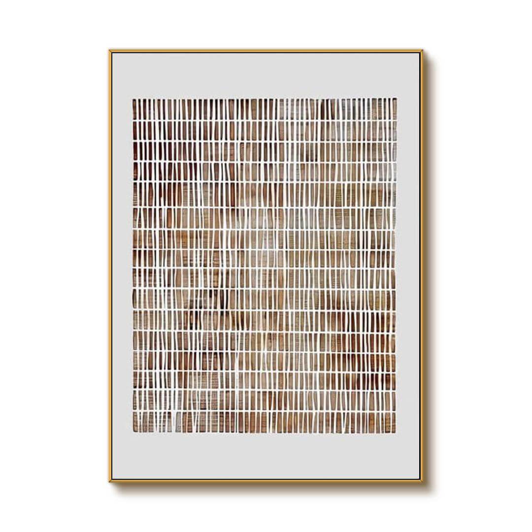 Modern Geometric Linear Art | Brown & Beige Wall Decor#AA 025