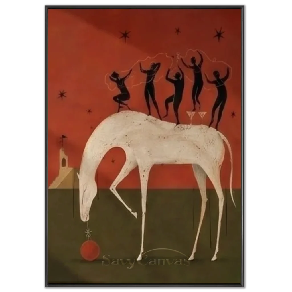 Surreal White Horse Handmade Oil Painting #SS 346