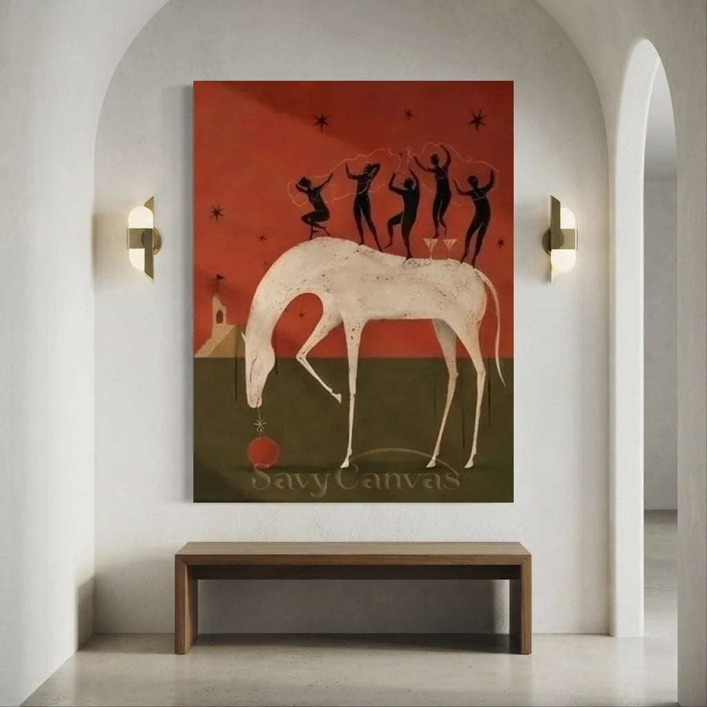 Surreal White Horse Handmade Oil Painting #SS 346