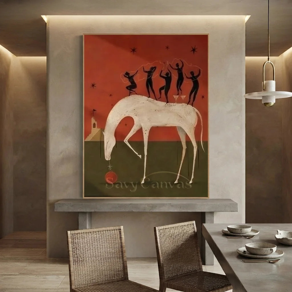 Surreal White Horse Handmade Oil Painting #SS 346