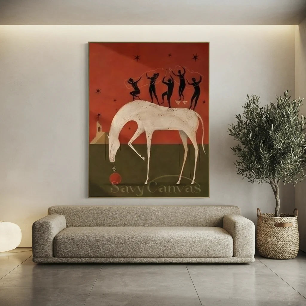 Surreal White Horse Handmade Oil Painting #SS 346