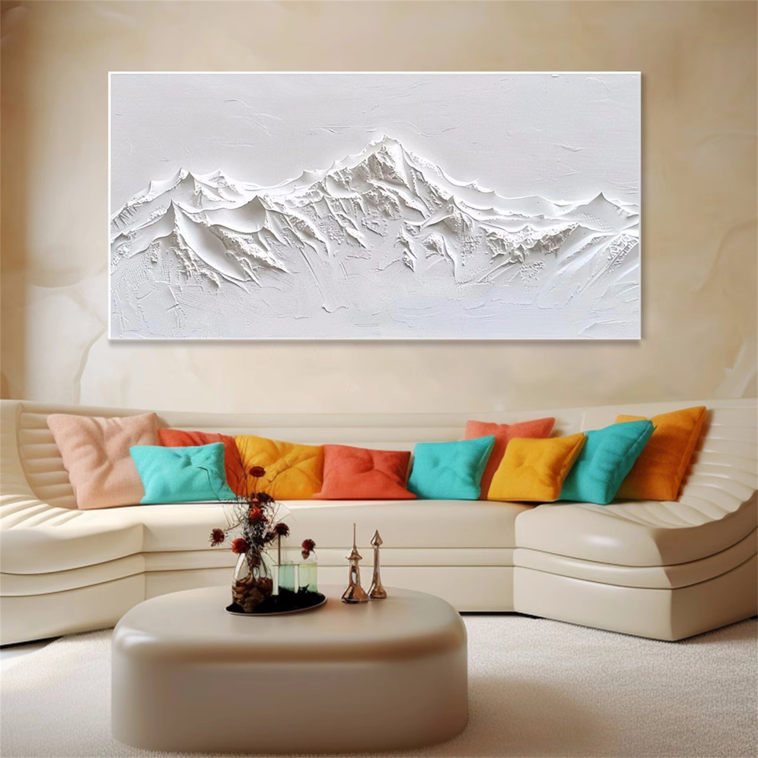 3D Textured Mountain Wall Art | Handcrafted Canvas Painting