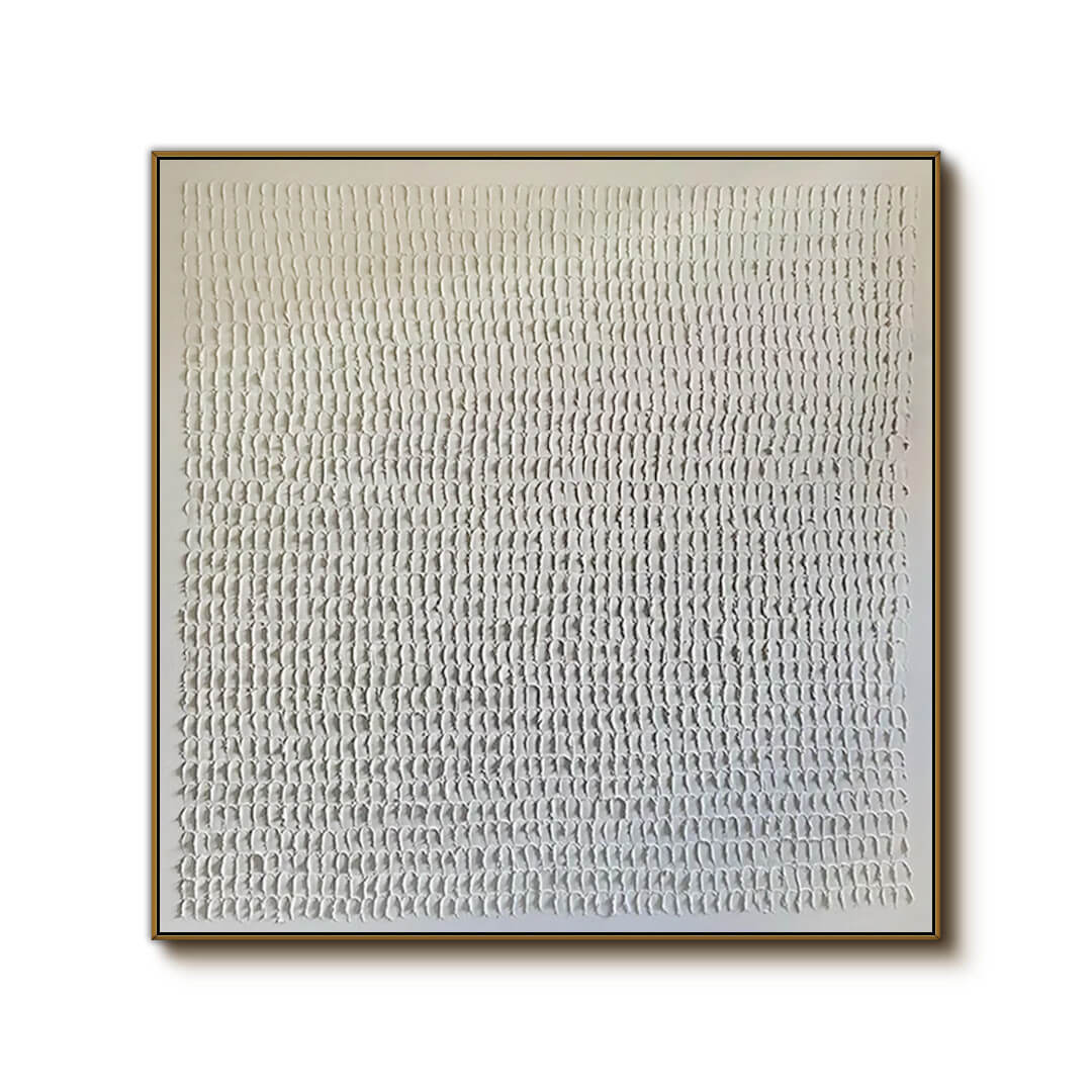 Rhythmic Textured Pattern Art | Minimalist White Canvas#AA 049