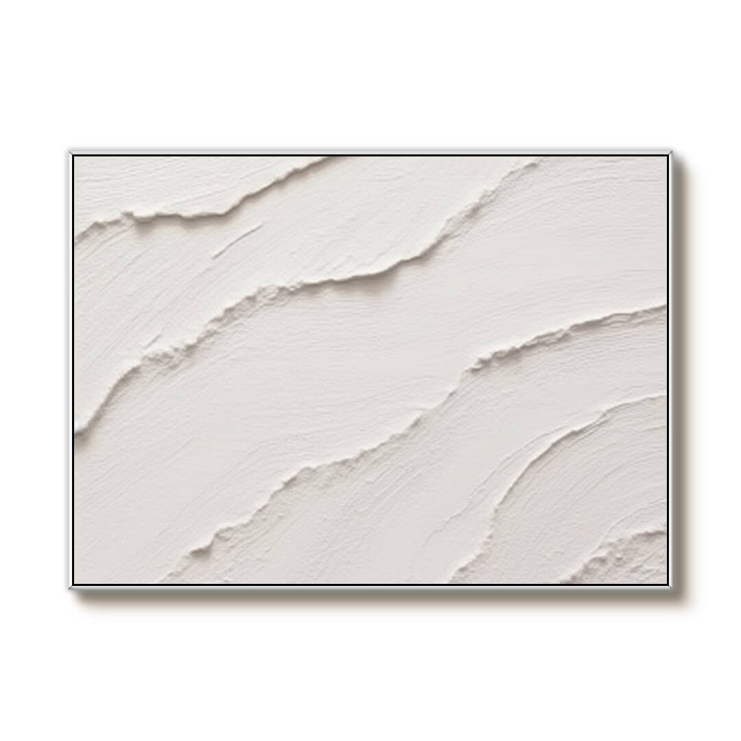 Minimalist 3D Textured White Art | Plaster Wall Painting #AA 050