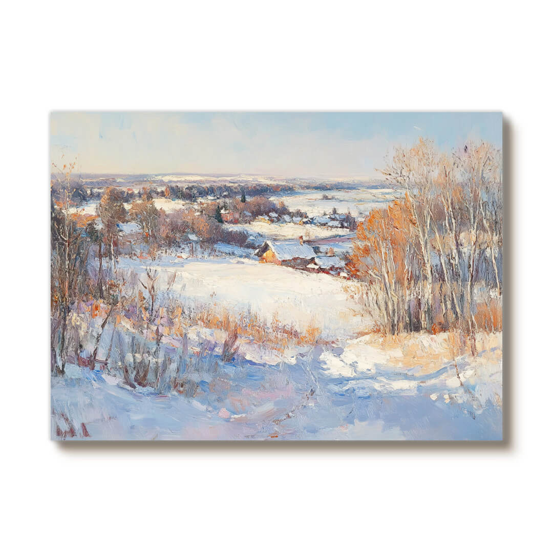 Winter Countryside Painting | Traditional Snow Scene Wall Art #AA 246