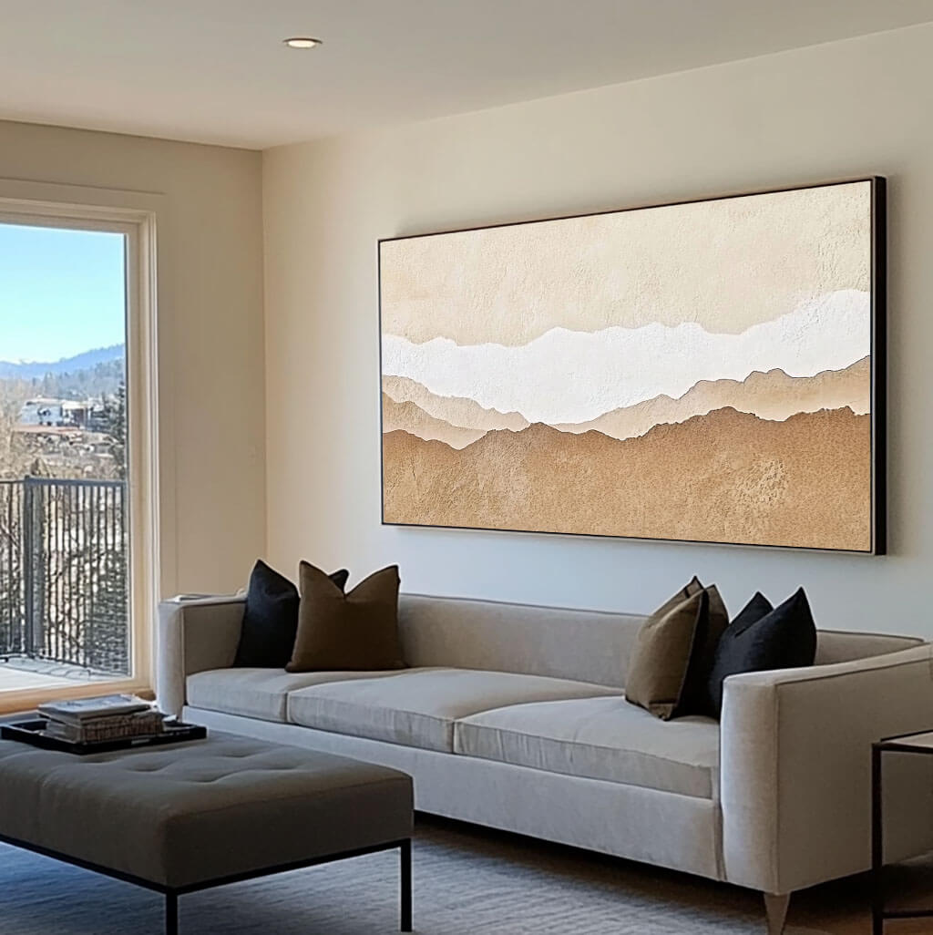 Abstract Desert Landscape | Textured Sand Dunes Painting #AA 247