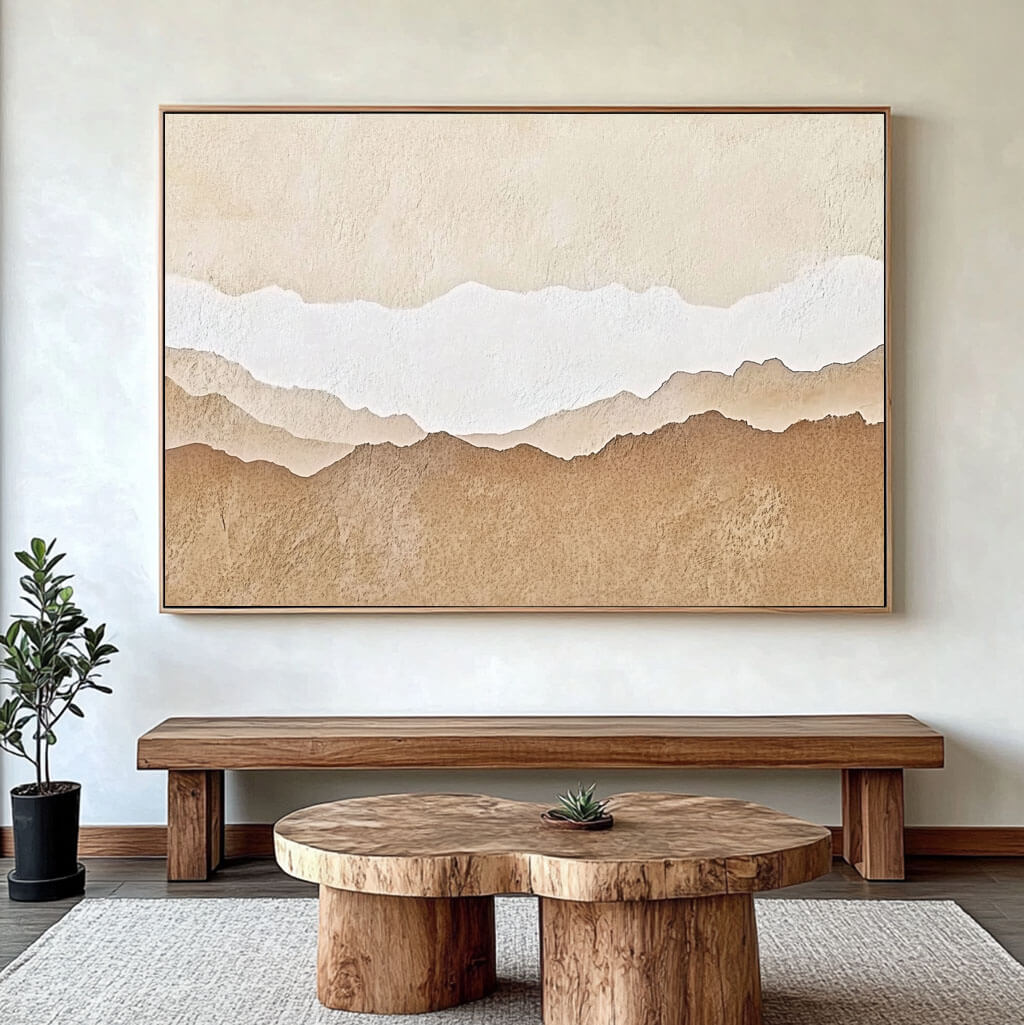 Abstract Desert Landscape | Textured Sand Dunes Painting