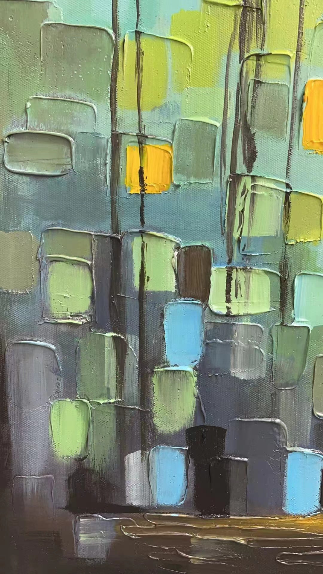 Luminous Sun Over City Art | Magical Abstract Painting #AA 146