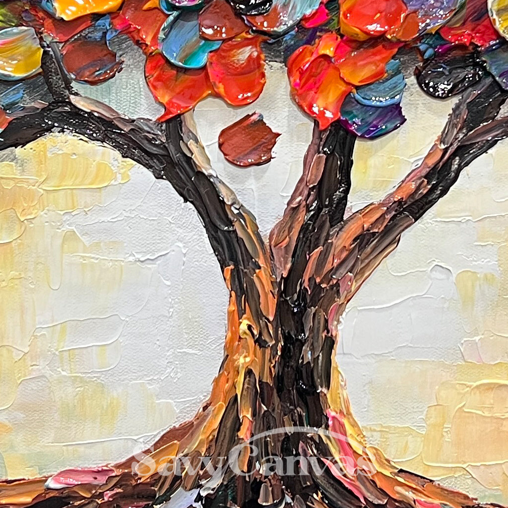 Rainbow Tree of Life Painting | Colorful Abstract Wall Art #AA 169