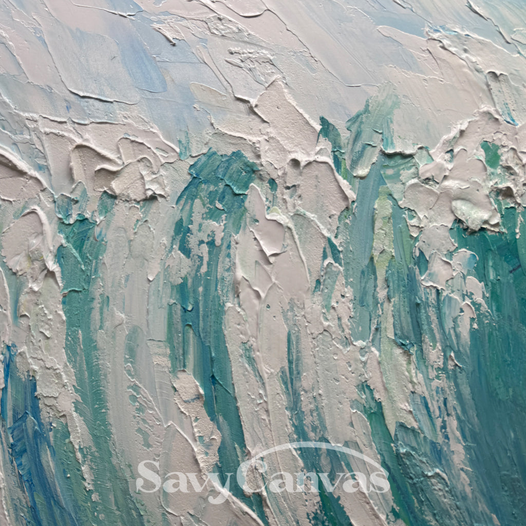 Modern Coastal Wall Art | Large 3D Surfing Wave Painting #AA 237