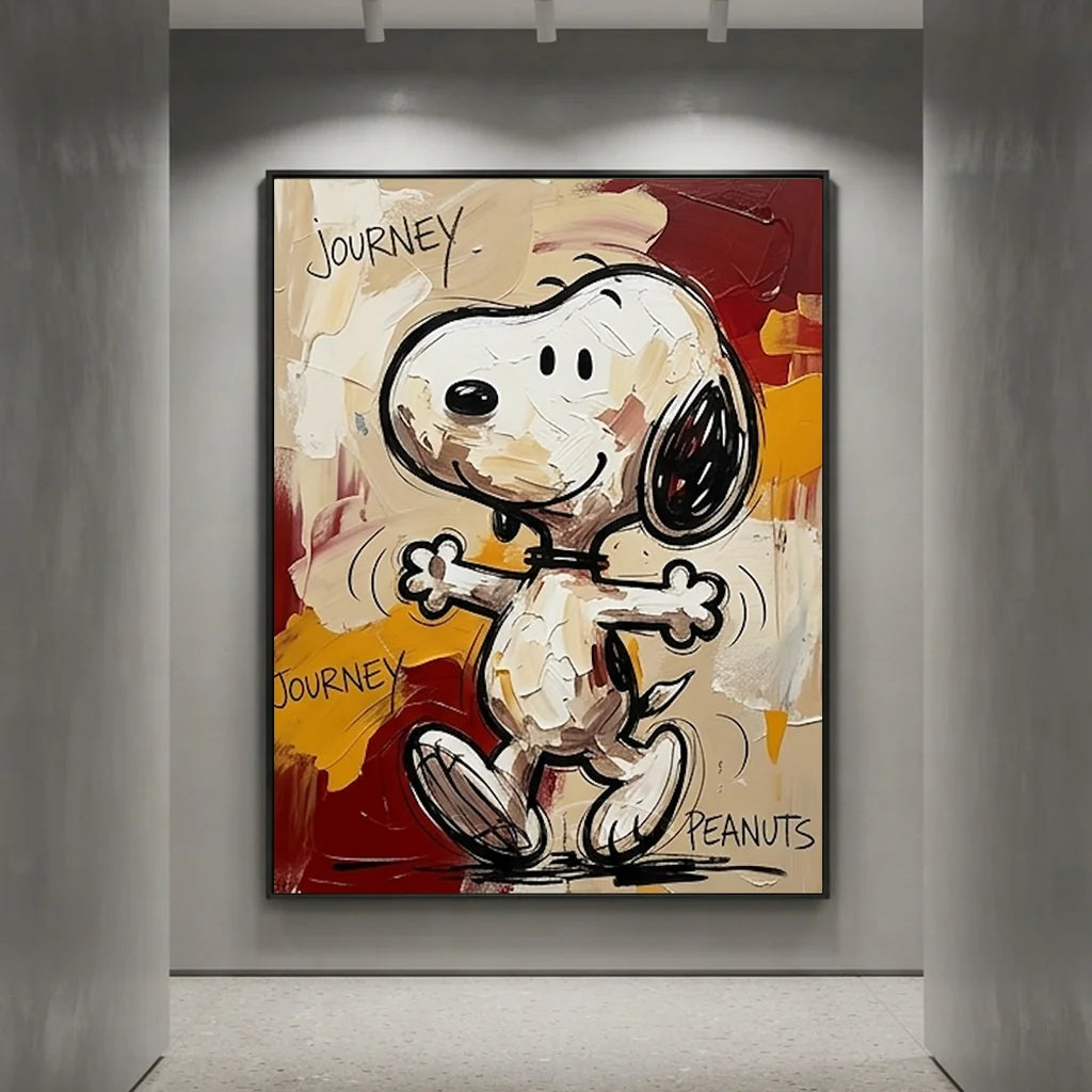 Pop Culture Peanuts Oil Painting | Abstract Snoopy Artwork #SS 371